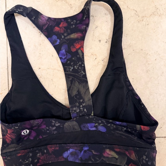 Lululemon Athletica Black Floral Sports Bra - Picture 4 of 8